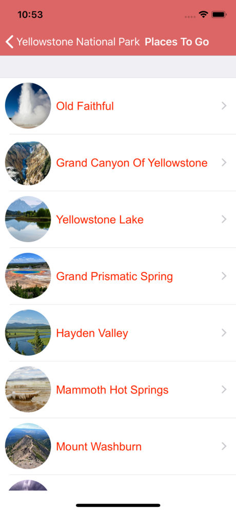 Yellowstone National Park  App for iPhone,iPad and Android