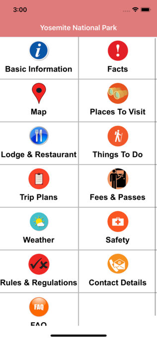 Yosemite National Park App for iPhone,iPad